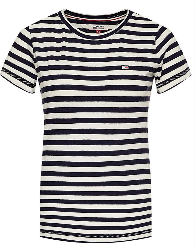 TOMMY JEANS HAUT Femme TJW TXTR ST Marine rayé