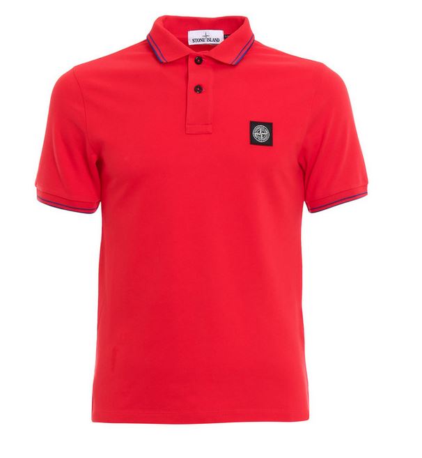STONE ISLAND Polo Homme patch Compass rouge