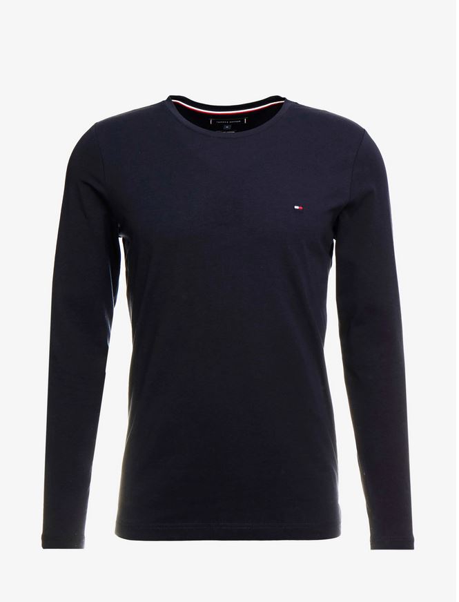 TOMMY HILFIGER t-shirt manche longue Homme Marine petit logo