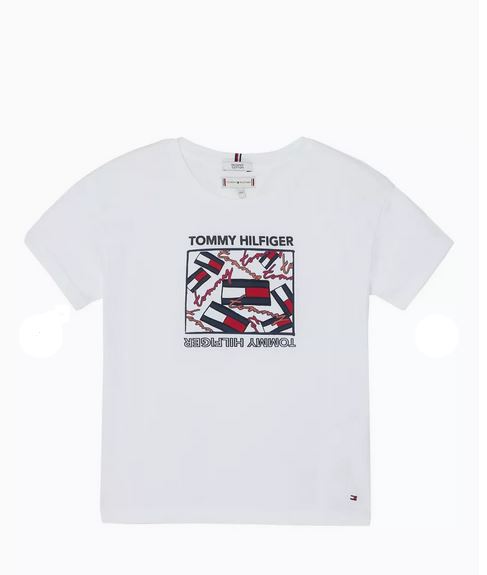 TOMMY HILFIGER T-SHIRT Enfant Fille blanc FUN SCRIP