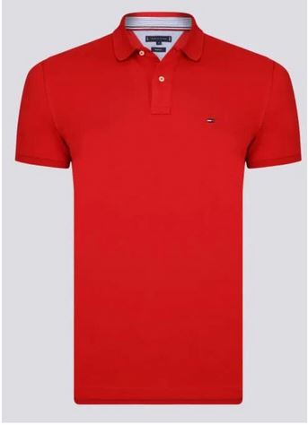 TOMMY HILFIGER Polo Homme Classic slim fit rouge