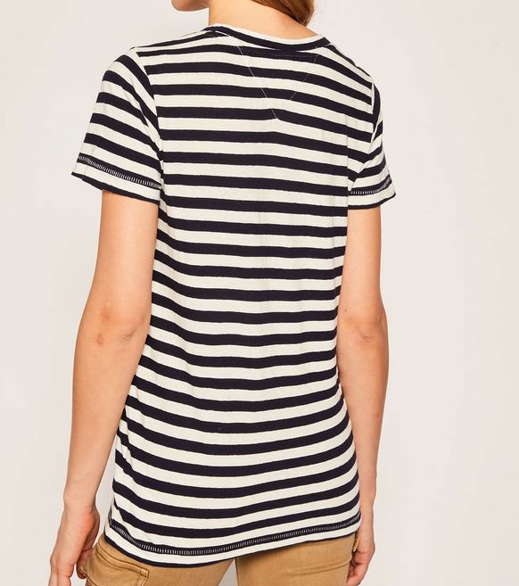 TOMMY JEANS HAUT Femme TJW TXTR ST Marine rayé