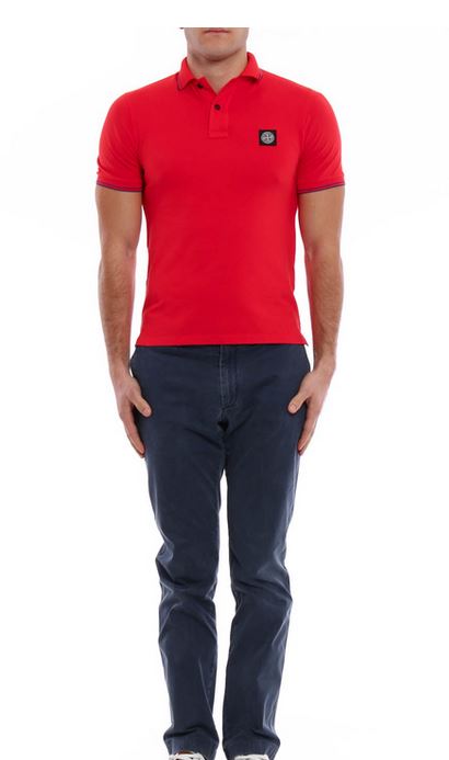 STONE ISLAND Polo Homme patch Compass rouge