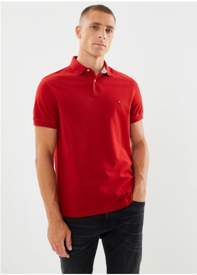 TOMMY HILFIGER Polo Homme Classic slim fit rouge