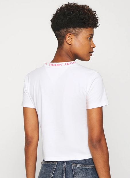 TOMMY JEANS HAUT Femme TJW BRANDED blanc