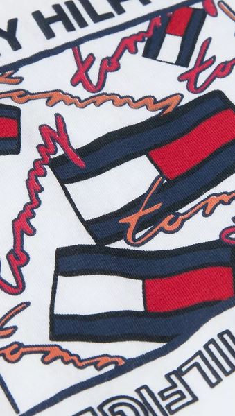 TOMMY HILFIGER T-SHIRT Enfant Fille blanc FUN SCRIP