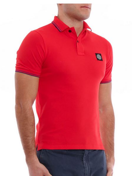 STONE ISLAND Polo Homme patch Compass rouge