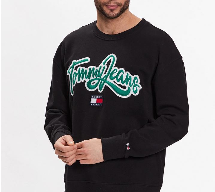 TOMMY JEANS SWEAT Homme college pop Noir
