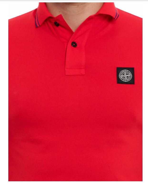 STONE ISLAND Polo Homme patch Compass rouge