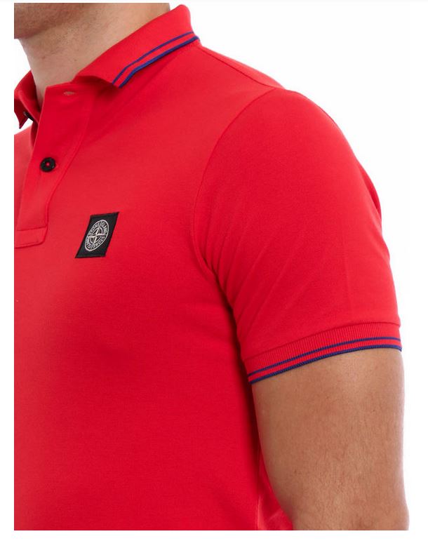 STONE ISLAND Polo Homme patch Compass rouge