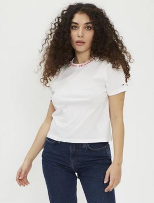 TOMMY JEANS HAUT Femme TJW BRANDED blanc