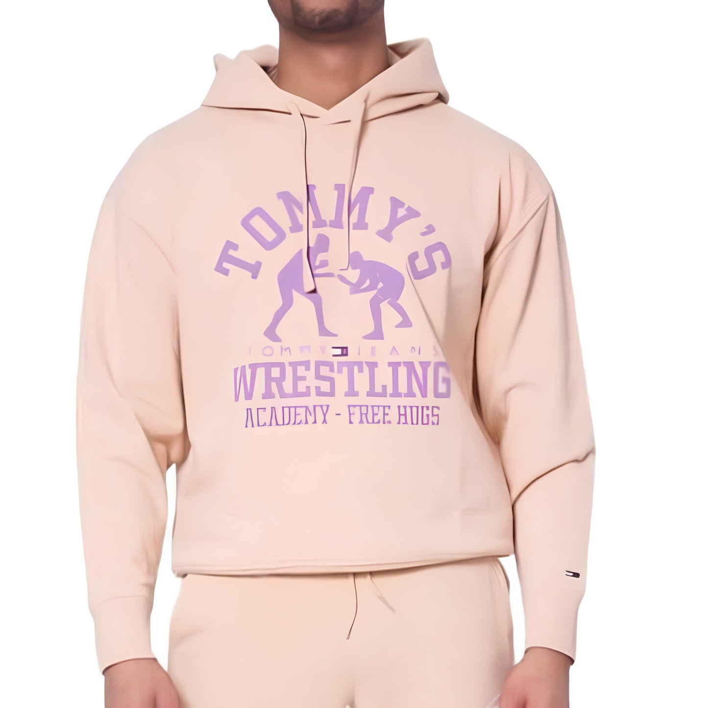 TOMMY JEANS SWEAT A CAPUCHE Homme TJM RLXD wrestlin rose