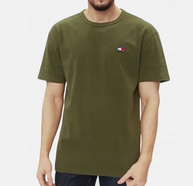 TOMMY JEANS T-SHIRT Homme Badge Vert