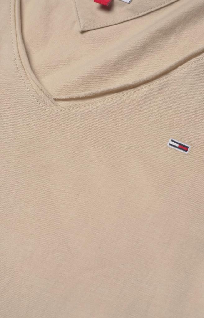 TOMMY JEANS HAUT Femme slim jersey v neck Beige