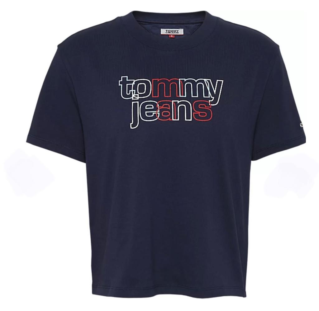 TOMMY JEANS HAUT Femme marine TJW outline logo tee