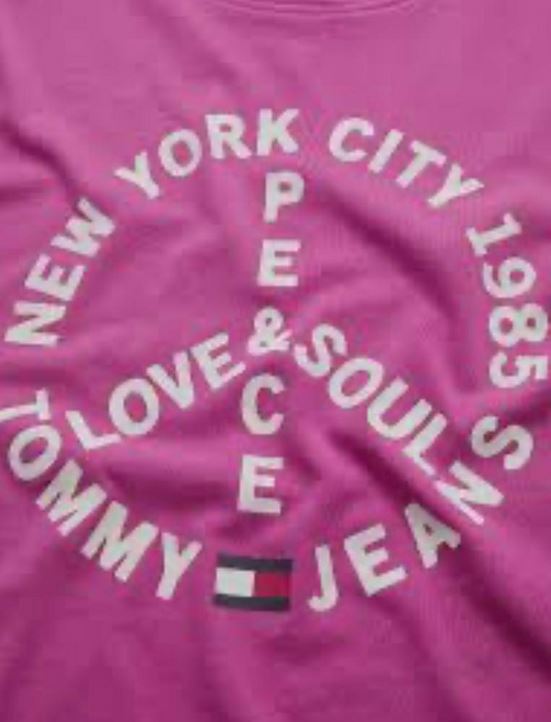 TOMMY JEANS T-SHIRT haut Femme tjw crop positivitee Rose