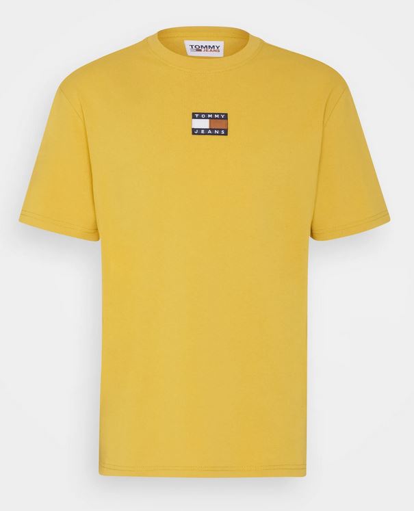 TOMMY JEANS T-SHIRT Homme Badge Jaune