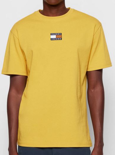 TOMMY JEANS T-SHIRT Homme Badge Jaune