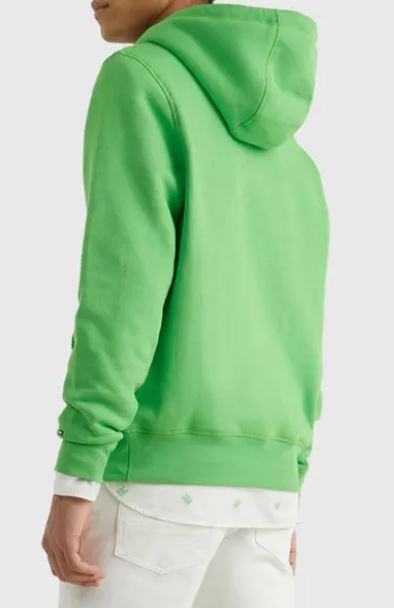 TOMMY HILFIGER SWEAT A CAPUCHE HOODY Homme Est 1985 Vert Pompe