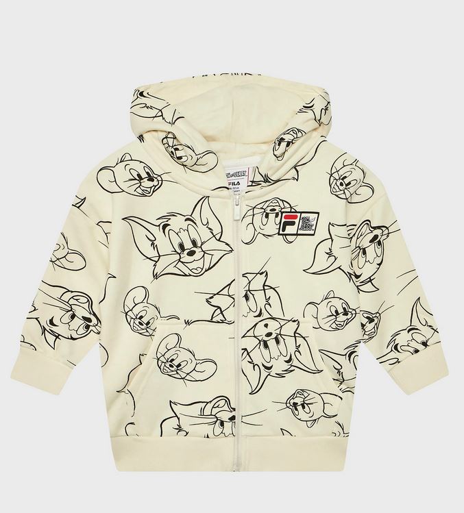 FILA Disney Gilet a capuche enfant Tom & Jerry beige