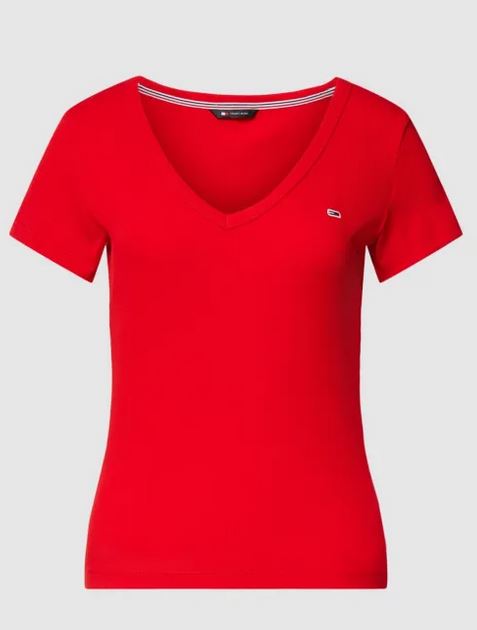 Tommy Jeans Haut Femme XNL Deep Crimson rouge col V