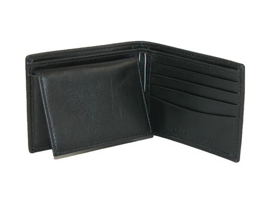 TOMMY HILFIGER PORTEFEUILLE EN CUIR ETON CC AND COIN POCKET Homme à deux volets Noir