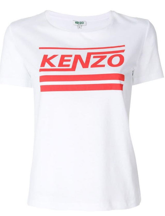 KENZO T-SHIRT Femme blanc logo rouge