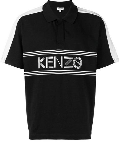 KENZO Polo HOMME Logo Tourterelle Noir