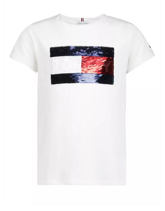 TOMMY HILFIGER T-SHIRT Enfant Fille Right arrow Blanc