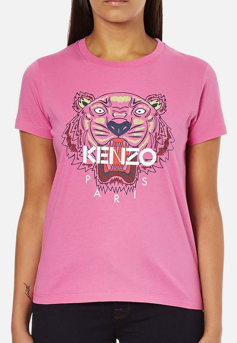 KENZO T-SHIRT Femme rose logo tigre