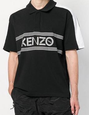 KENZO Polo HOMME Logo Tourterelle Noir