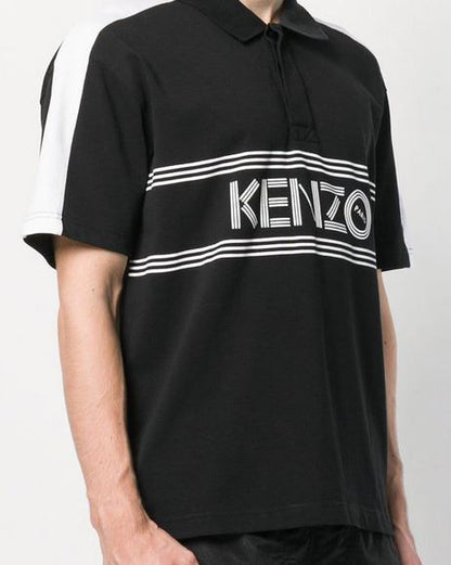 KENZO Polo HOMME Logo Tourterelle Noir