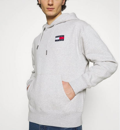 TOMMY JEANS SWEAT A CAPUCHE Homme Badge gris