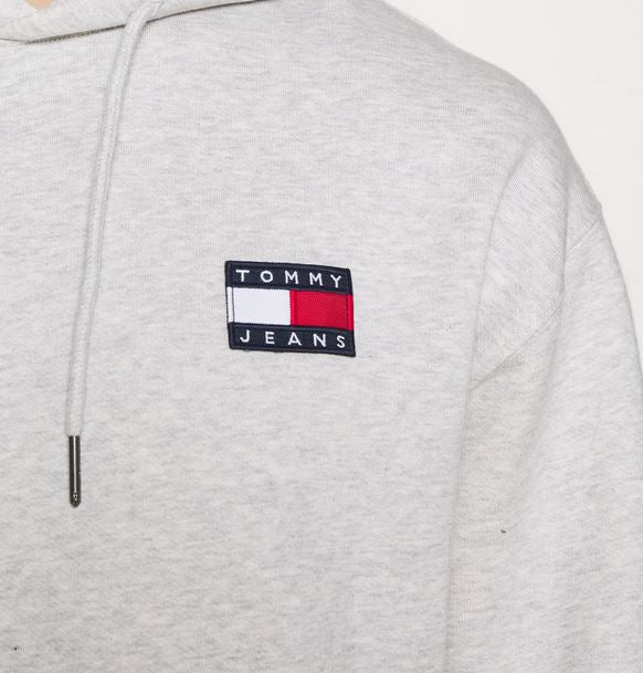 TOMMY JEANS SWEAT A CAPUCHE Homme Badge gris