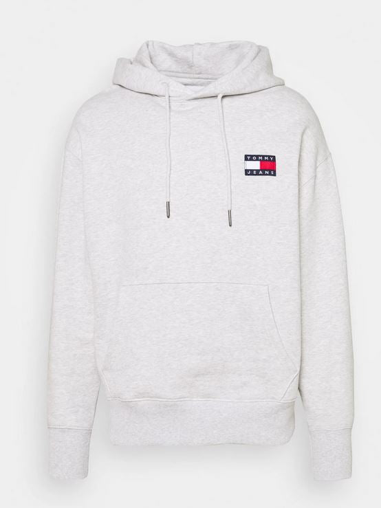 TOMMY JEANS SWEAT A CAPUCHE Homme Badge gris