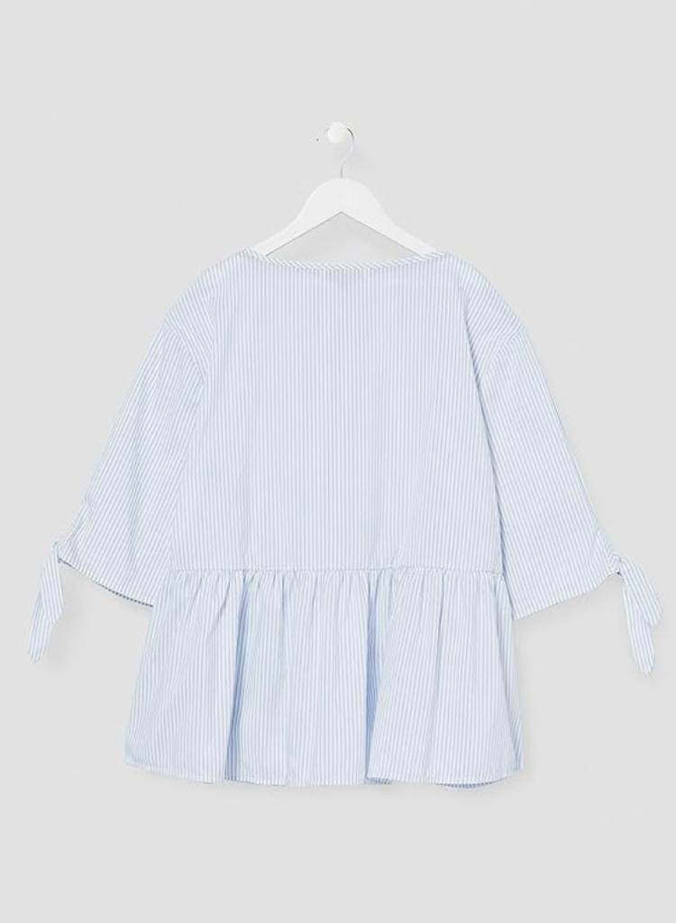 TOMMY JEANS Blouse Femme sleeve bow detail légère Bleu ciel