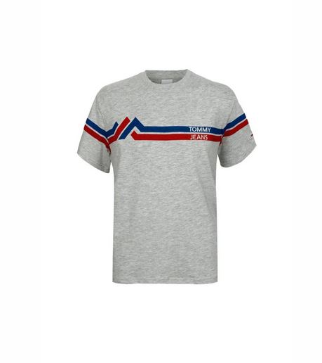 TOMMY JEANS T-SHIRT Stripe Mountain Tee Homme gris